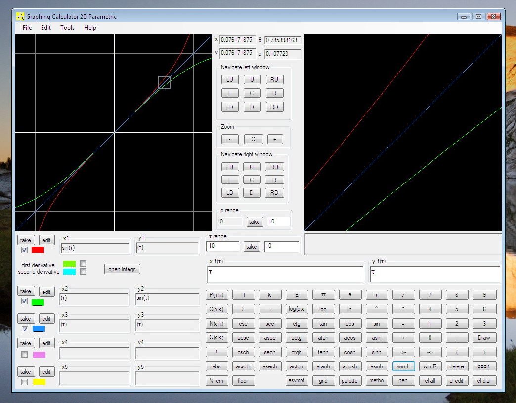 Graphing Calculator 2D Parametric Zoomed