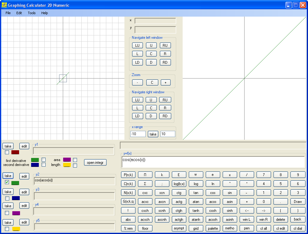 y=cos(arccos(x))