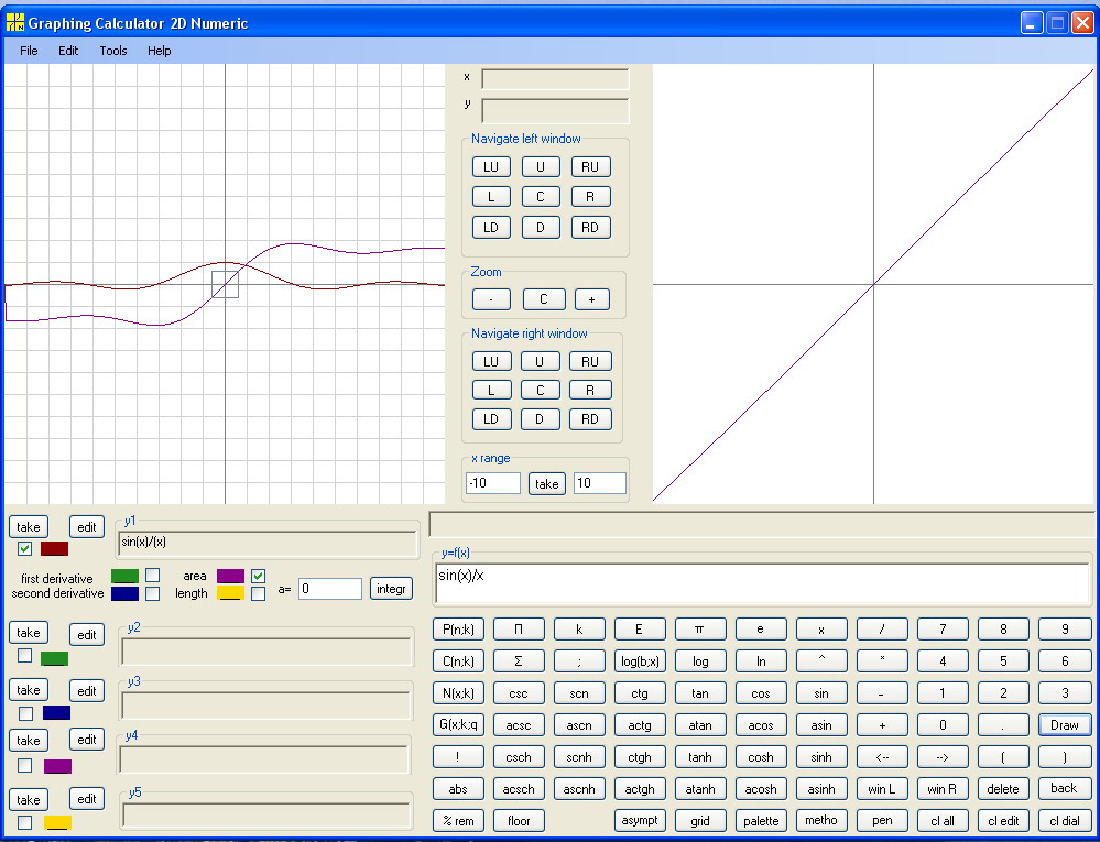 Sine Integral with first derivative