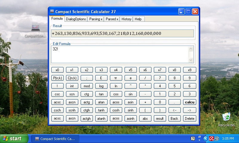 Compact Scientific Calculator 27 in XP 800x480