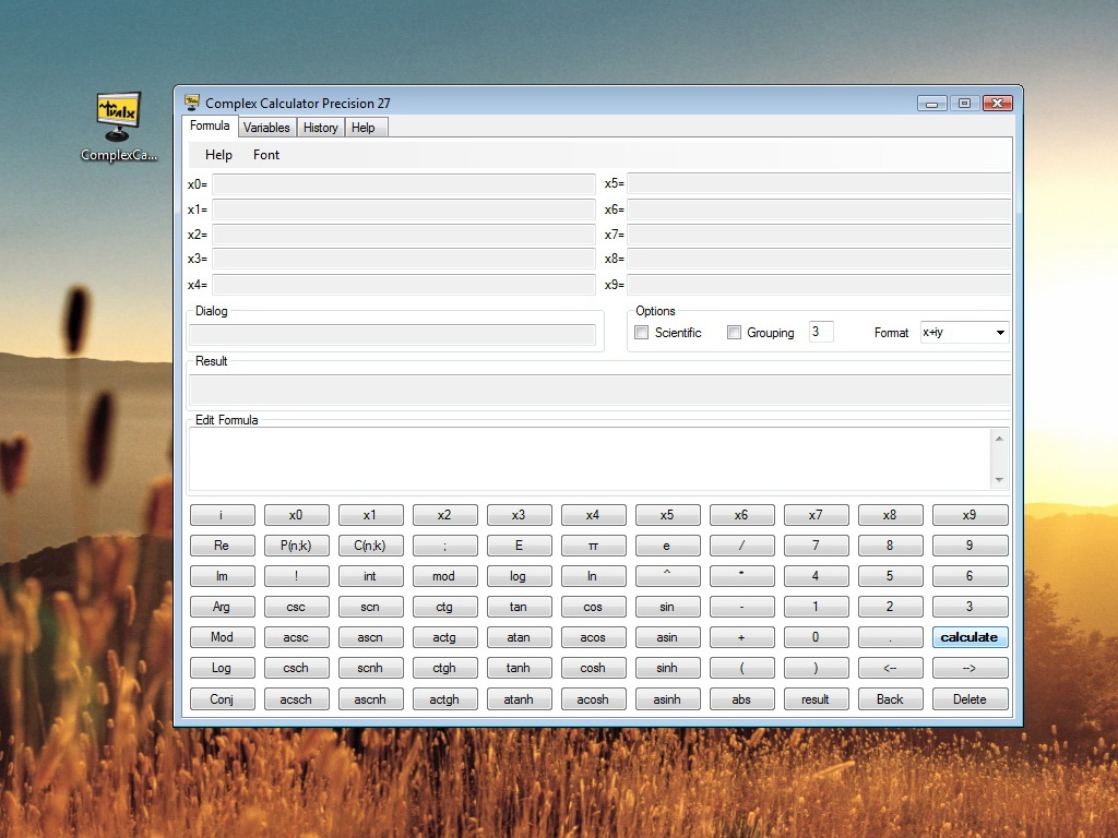 Complex Calculator Precision 27 screenshot