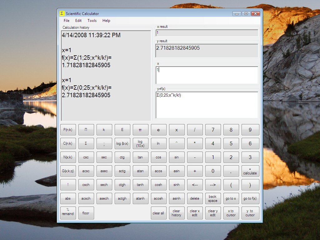 Sientific Calculator in Vista